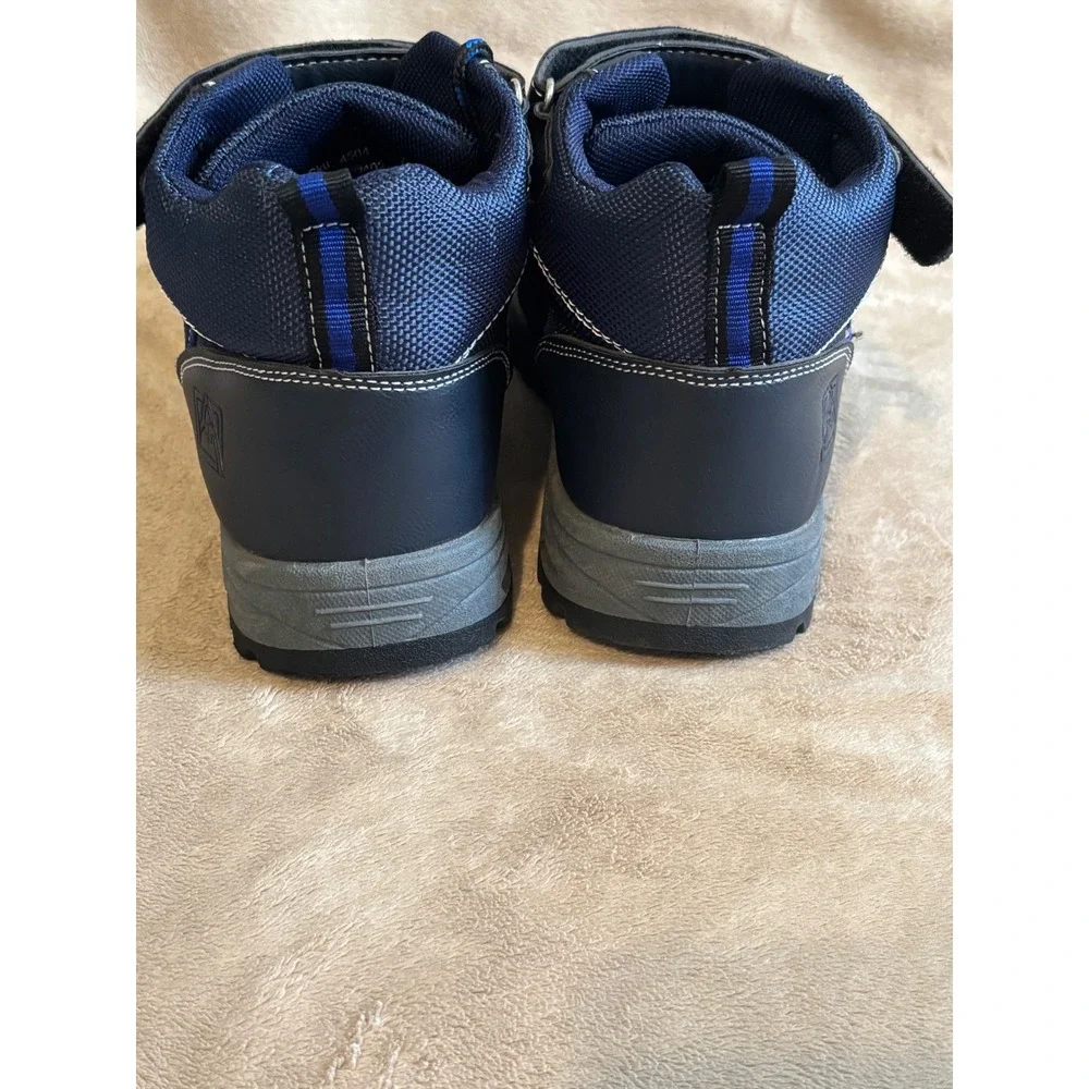 Avalanche Kids Navy Blue Hiking Boots Mid Top Lace Up Strap Shoes Size 4
